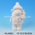 2016 new arrival ceramic snowman figurine,white porcelain snowman figurine